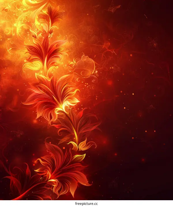 Fantasy fiery red flower