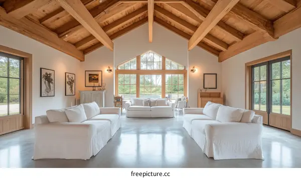 Modern Farmhouse Living Room with Large Windows