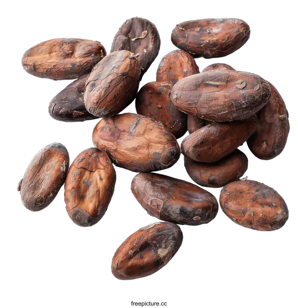 [Transparent Background PNG]cocoa beans isolated on black background