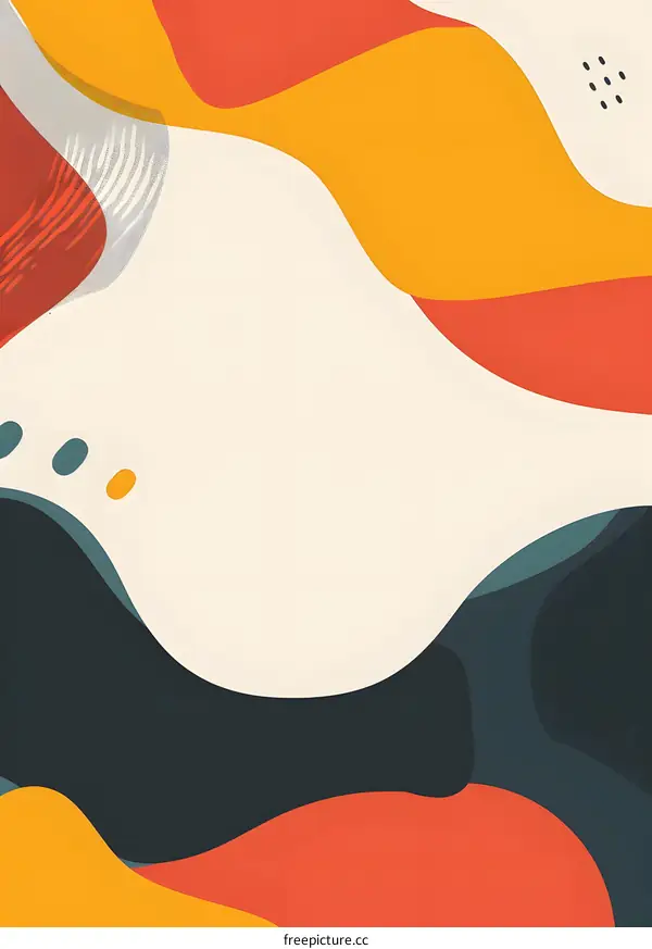 Abstract Wavy Background in Orange Red Green Blue