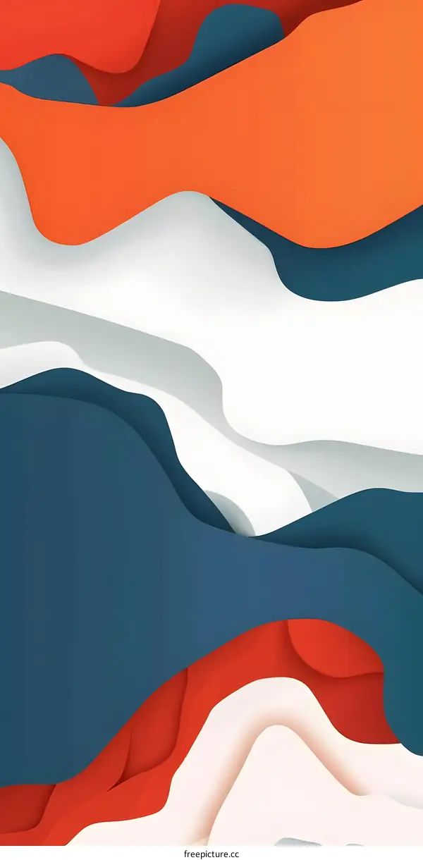 Abstract Background With Blue White And Orange Colors