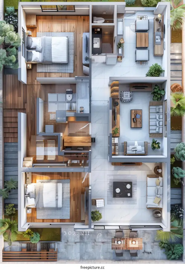 Modern House Floor Plan: Interior Layout & Structure