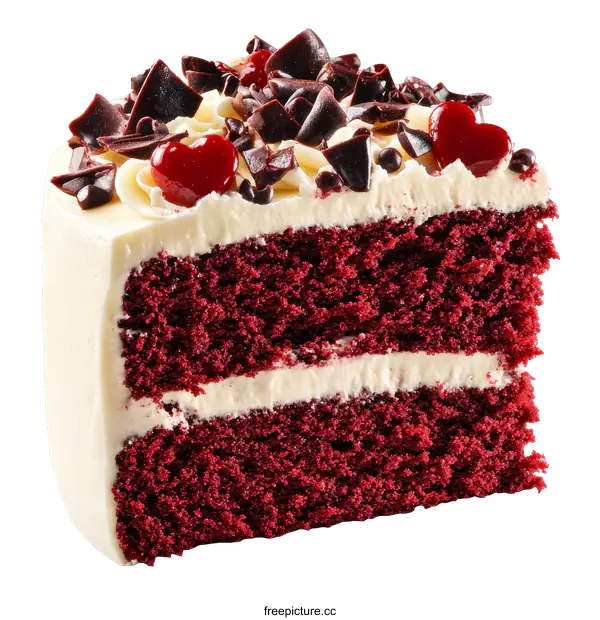 [Transparent Background PNG]Delicious Red Velvet Cake Slice