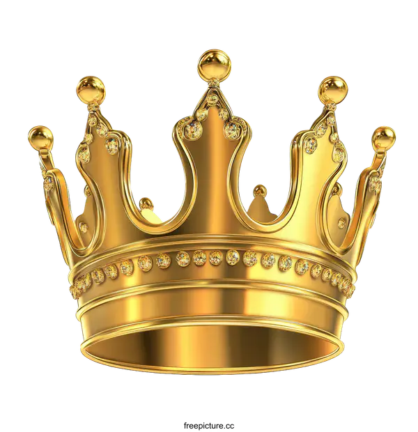 [Transparent Background PNG]Golden Crown with Gems Illustration