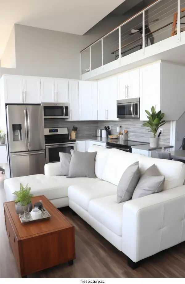 Stylish Modern Kitchen with White Cabinet