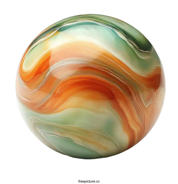 [Transparent Background PNG]Colorful Agate Sphere on White Background