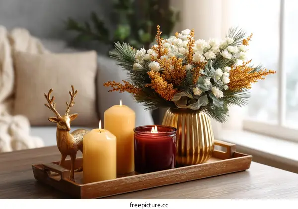 Cozy Autumn Home Decor with Candles and Flowers