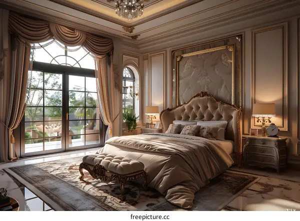 European-style luxury bedroom