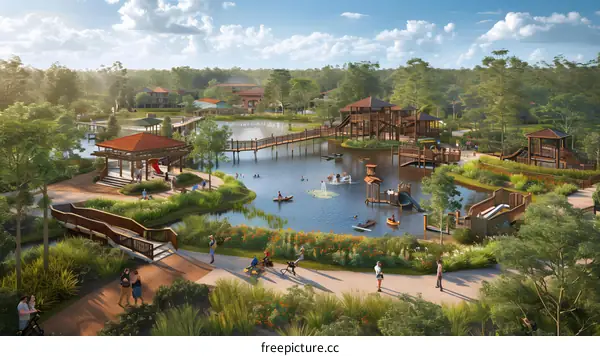 Community Park with Lake and Activities