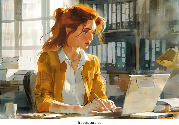 girl writing in notebook by the window