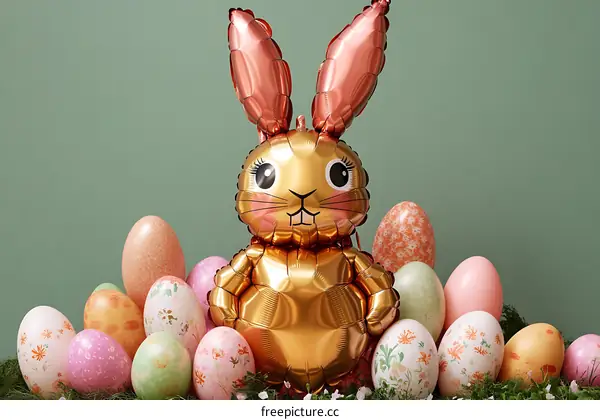 Easter Bunny Balloon and Eggs Decoration