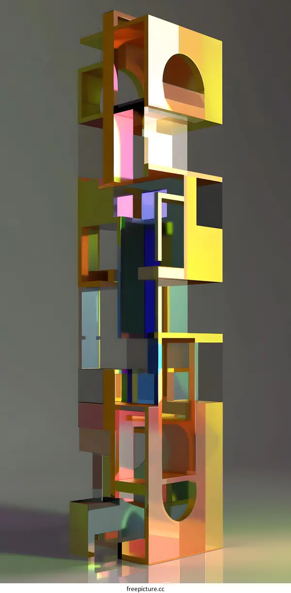 Abstract Geometric Shapes 3D Illustration