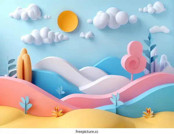 Pink Tree Fantasy Landscape