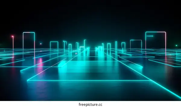 Neon Cityscape Abstract Illustration