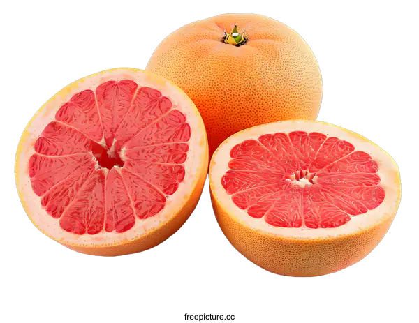 [Transparent Background PNG]Fresh Ripe Grapefruit Isolated On White Background