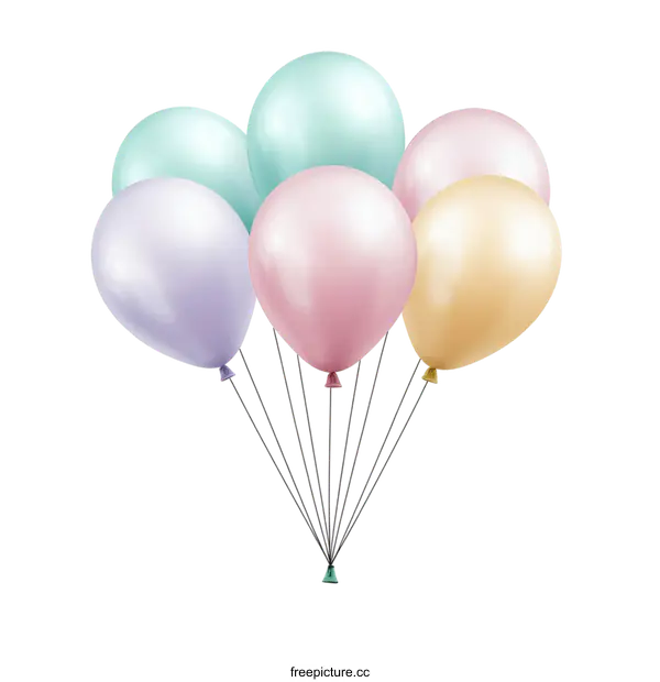 [Transparent Background PNG]Bunch of Pastel Colored Balloons