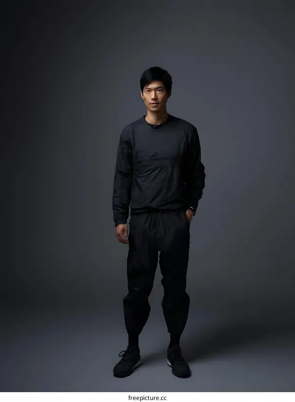 Asian Male Model in Modern Sportswear