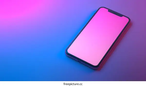 Pink and Blue Gradient Background with a Smartphone