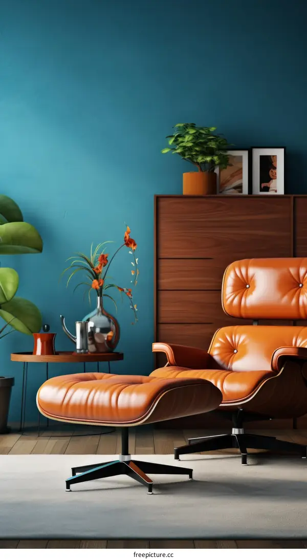 Mid Century Modern Style Living Room Interior Design