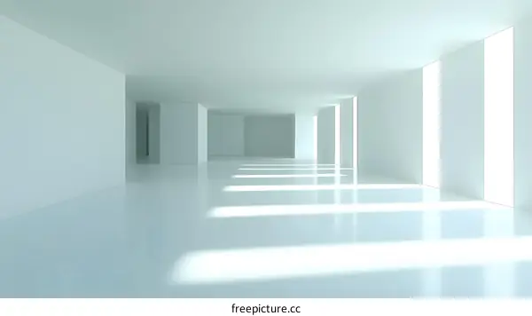 Minimalist White Room Interior Design With Sunlight