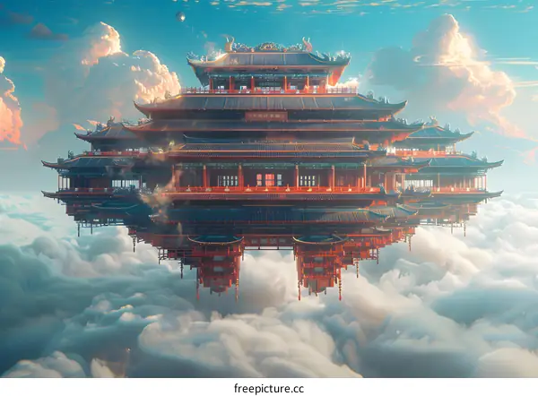 A Chinese-style floating palace