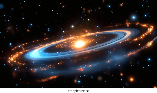 Spiral Galaxy in Deep Space Illustration