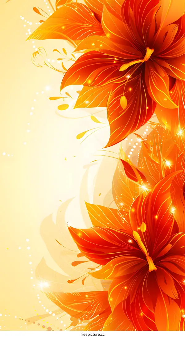 Orange Floral Background
