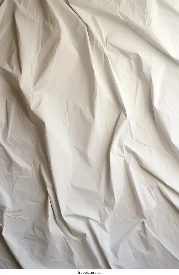 White wrinkled fabric texture background