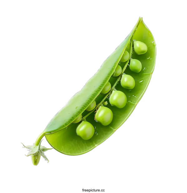 [Transparent Background PNG]Fresh Green Pea Pod Isolated on White Background