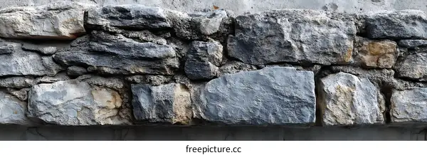 Close-up View of a Stone Wall Texture
