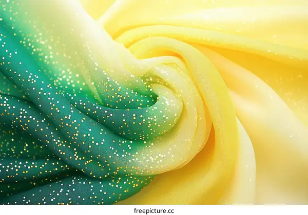 Delicate Gradient Fabric with Golden Glitter