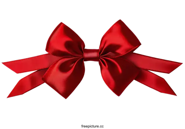 [Transparent Background PNG]Elegant Red Gift Bow on White Background