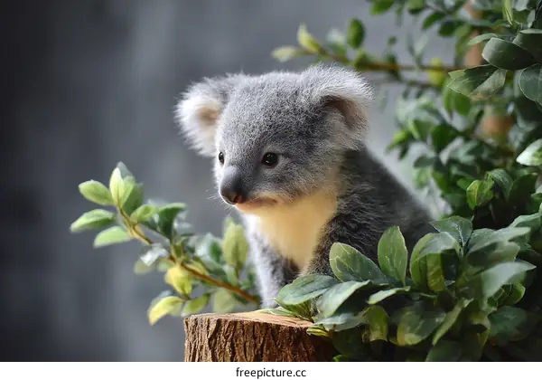 Adorable Baby Koala in Natural Habitat