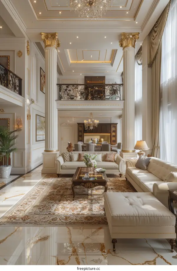 Luxury Living Room Design with Balcony