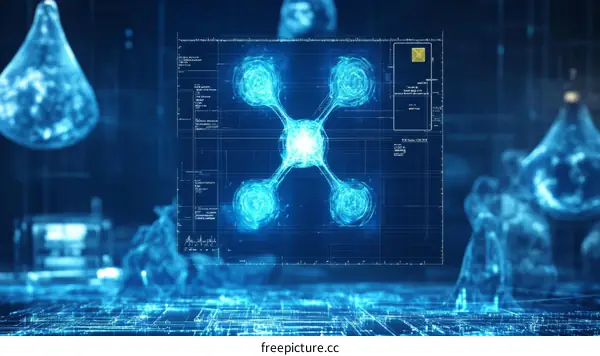 Futuristic Medical Research Technology Illustration