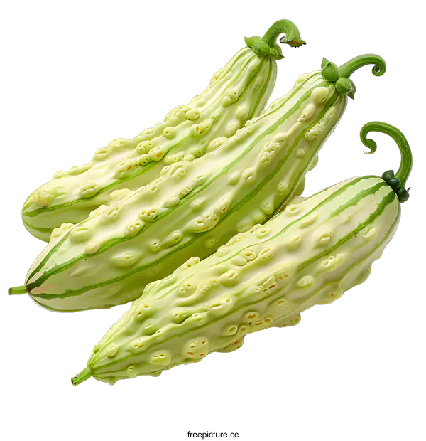 [Transparent Background PNG]Three white bitter melons