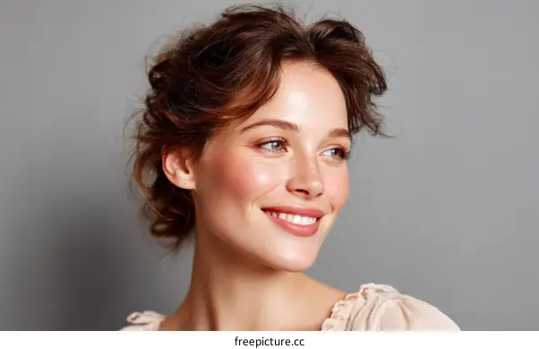 Closeup Beauty Portrait of a Woman with a Beautiful Smile
