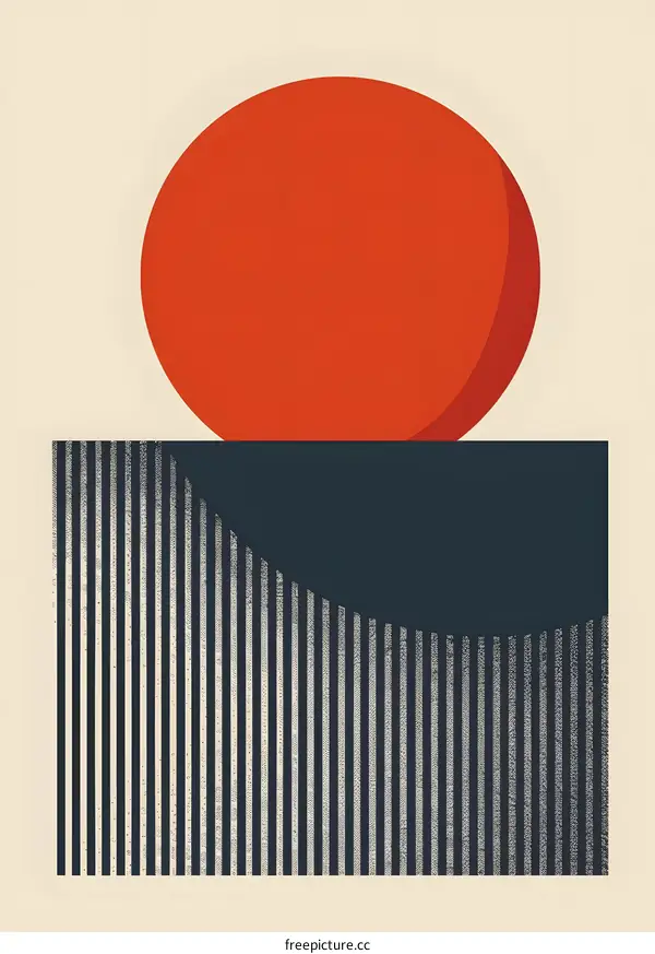 Abstract Geometric Art Minimalist Sun Circle