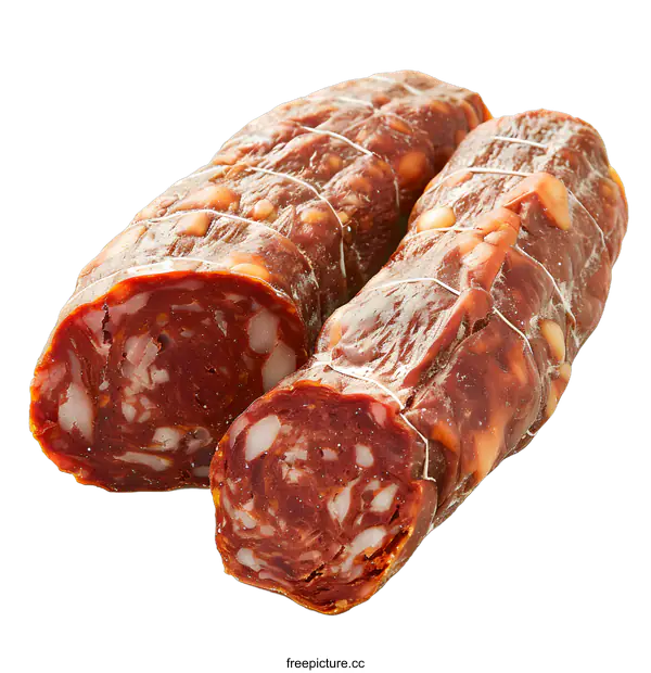 [Transparent Background PNG]Two sticks of Fuet Catalan sausage