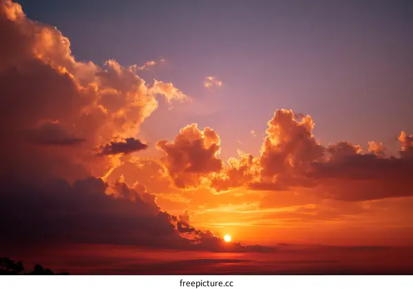 Sunset Sky with Dramatic Clouds