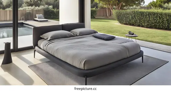 Modern Bedroom Interior Design with Pool View