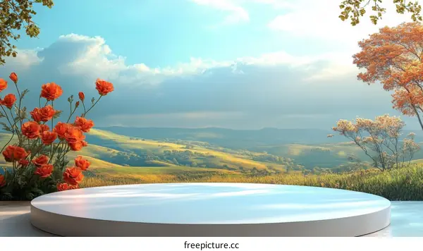 Autumnal Landscape Podium Display