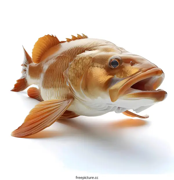 red fish with white background