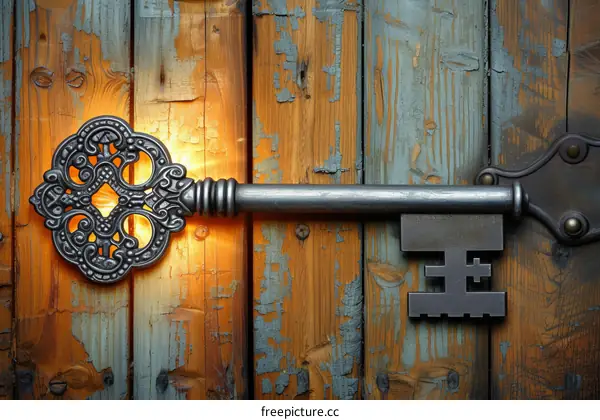 Glowing key unlocking imagination and creativity