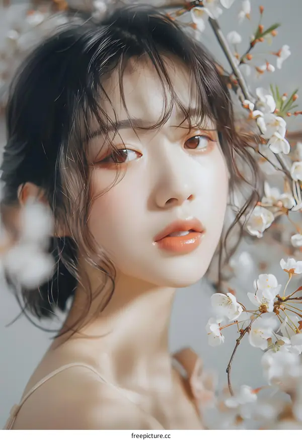 Portrait of a Young Woman with Flowers