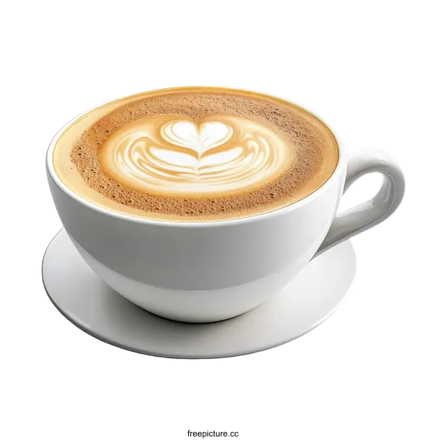 [Transparent Background PNG]Delicious Latte Art Coffee Cup