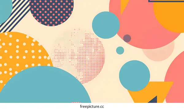 Abstract Geometric Background with Colorful Circles and Dots
