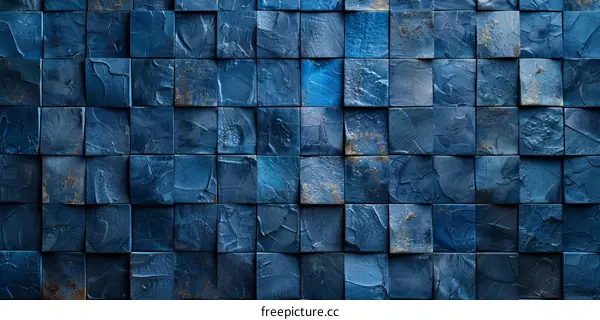 Dark Blue Wooden Mosaic Tile Background