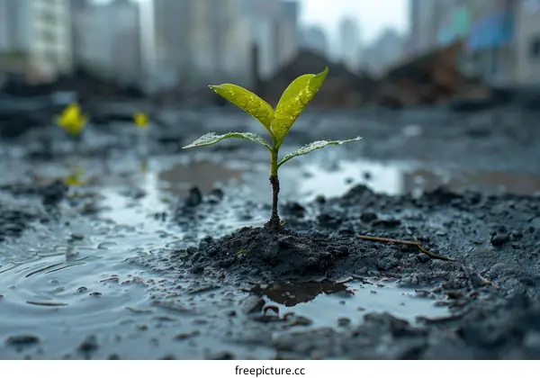 Post-Apocalyptic Resilience: A Plant's Growth