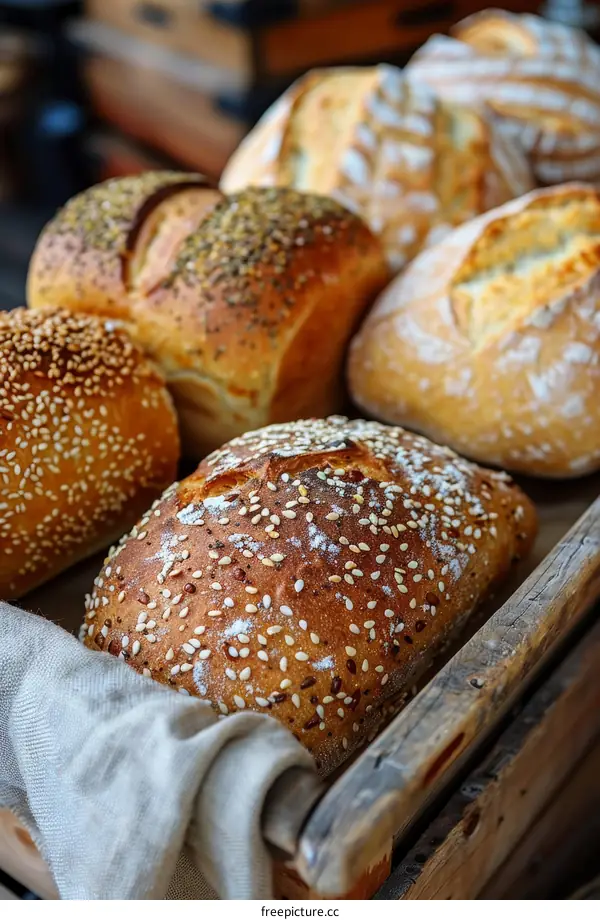 Sesame Seed Loaf on Wooden Table